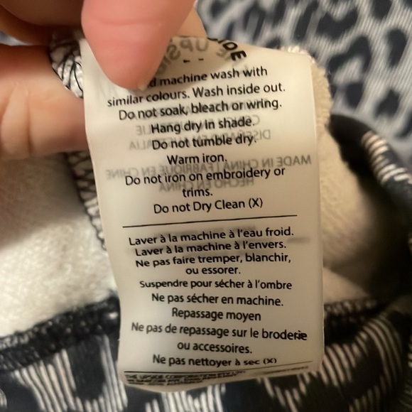 The Upside Blue Leopard Print Mock Neck Drawstring Hoodie Sweatshirt - Picture 7 of 10